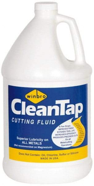 Winfield Brooks - CleanTap, 1 Gal Bottle Cutting & Tapping Fluid - Water Soluble, For Machining - Industrial Tool & Supply