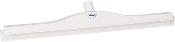 Vikan - 24" Rubber Blade Floor Squeegee - Double Edge, White, Plastic Holder - Industrial Tool & Supply