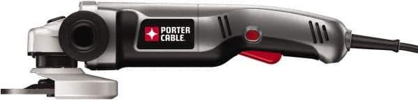 Porter-Cable - 4-1/2" Wheel Diam, 10,000 RPM, Corded Angle & Disc Grinder - 5/8-11 Spindle, 120 Volts, 7.5 Amps - Industrial Tool & Supply