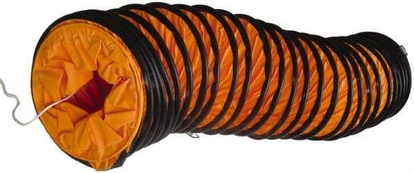 Maxess Climate Control Technologies - 8" ID, 16.4' Long, PVC Blower & Duct Hose - Orange, 9.1" Bend Radius, 5 to 122°F, Flame Retarding - Industrial Tool & Supply