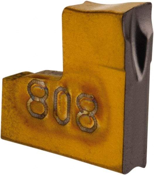 Iscar - TAGR J IC808 Grade, 0.0787" Cutting Width, Carbide Cutoff Insert - 6° Right Hand Lead Angle, 0.0079" Cnr Rad, TiAlN Coated, Single End - Industrial Tool & Supply