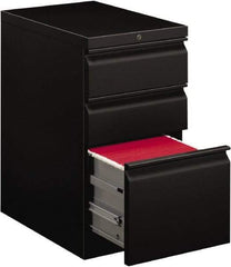 Hon - 15" Wide x 28" High x 22-7/8" Deep, 3 Drawer Pedestal - Steel, Black - Industrial Tool & Supply