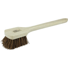 20″ Utility Scrub Brush, Palmyra Fill, Long Handle, Wood Block - Industrial Tool & Supply