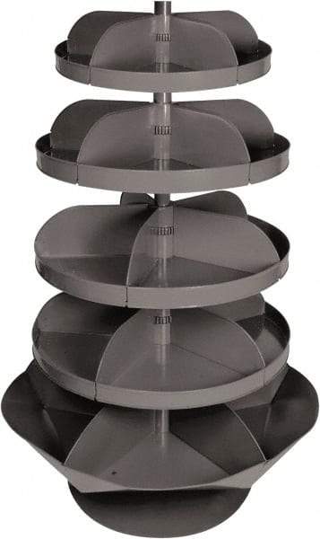 Durham - 2,650 Lb Capacity, 22" Deep x 65-3/4" High, Rotating Bin Rack - 1 Side, Gray Steel Bins - Industrial Tool & Supply