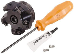 Kennametal - 5 Inserts, 2.517" Cutter Diam, 0.065" Max Depth of Cut, Indexable High-Feed Face Mill - 3/4" Arbor Hole Diam, 1.575" High, KSHR Toolholder, HNGJ 0905.. Inserts, Series Dodeka Mini High-Feed - Industrial Tool & Supply