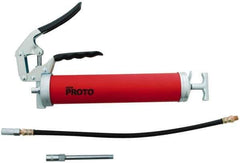 Proto - 3,600 Max psi, Flexible Pistol Grease Gun - 14 oz (Cartridge) & 16 oz (Bulk) Capacity, 1/8 Thread Outlet, 3-Way, Bulk, Cartridge & Filler Pump - Industrial Tool & Supply