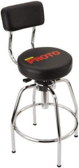 Proto - 14 Inch Wide x 3 Inch Deep x 44 Inch High, Circular Base, Heavy Duty Shop Stool - Vinyl Seat, Metal and Black - Industrial Tool & Supply