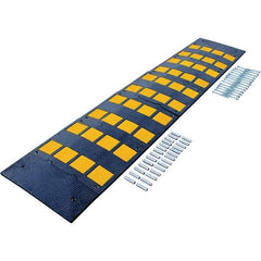 Vestil - 108" Long x 23-1/2" Wide x 1-3/8" High, Rubber Speed Hump - Yellow & Black - Industrial Tool & Supply