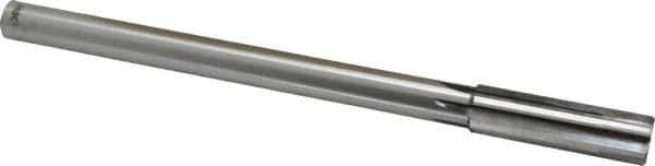 Made in USA - 43/64" Carbide-Tipped 6 Flute Chucking Reamer - Straight Flute, Straight Shank, 2-1/4" Flute Length, 9" OAL - Industrial Tool & Supply