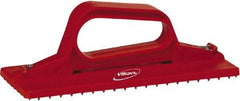 Vikan - 9" Long x 3-3/4" Wide Scouring Pad Holder - Red - Industrial Tool & Supply