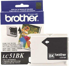 Brother - Black Ink Cartridge - Use with Brother DCP-130C, 330C, 350C, intelliFAX-1360, 1860C, 1960C, 2480C, 2580C, MFC-230C, 240C, 440CN, 465CN, 665CW, 685CW, 845CW, 885CW, 3360C, 5460CN, 5860CN - Industrial Tool & Supply