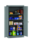 36"W x 24"D x 72"H Storage Cabinet Welded Set Up w/Raised Bottom, 4 Adj Shelves, and built in Shelf Tabs - Industrial Tool & Supply