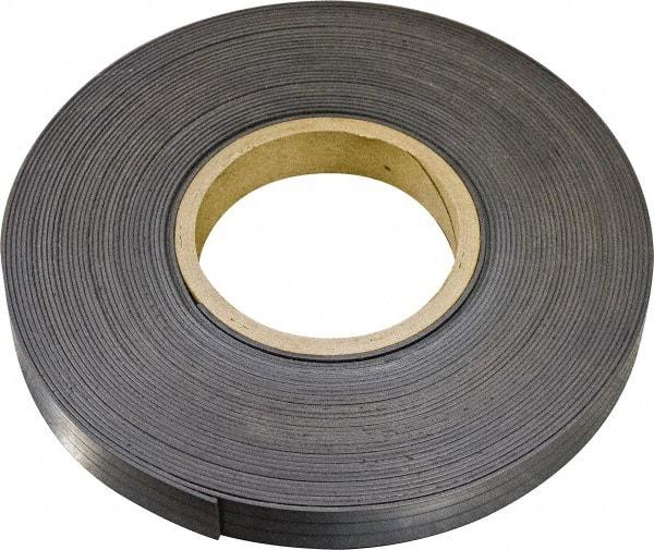Mag-Mate - 600" Long x 1" Wide x 1/8" Thick Flexible Magnetic Strip - 14 Lb Max Pull Force, 8 Linear Ft/Lb Magnetic Pull Force, Plain Back, Dark Brown - Industrial Tool & Supply