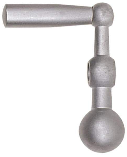 Jergens - 7/8" Hub Height Crank Handle - 1/2" Bore, 5" Center to Center, Steel - Industrial Tool & Supply