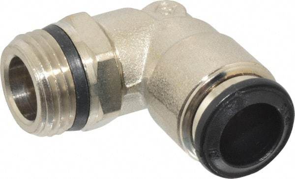 Alpha Technologies - 10mm Outside Diam, 3/8 Universal, Nickel Plated Brass Push-to-Connect Tube Male Swivel Elbow - 250 Max psi, Tube to Universal Thread Connection, Buna O-Ring - Industrial Tool & Supply