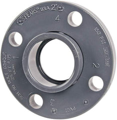 Value Collection - 2" Pipe, 6" OD, PVC Socket Pipe Flange - Schedule 80, Gray - Industrial Tool & Supply