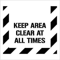 NMC - Keep Area Clear at All Times Stencil - 0.06 Inch Thick, Polyethylene, English - Industrial Tool & Supply
