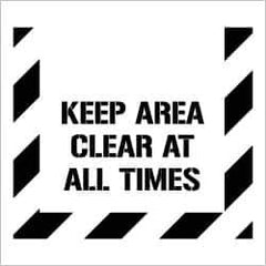 NMC - Keep Area Clear at All Times Stencil - 0.06 Inch Thick, Polyethylene, English - Industrial Tool & Supply