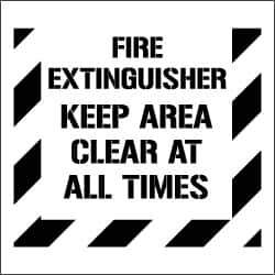 NMC - Fire Extinguisher - Keep Area Clear at All Times Stencil - 0.06 Inch Thick, Polyethylene, English - Industrial Tool & Supply