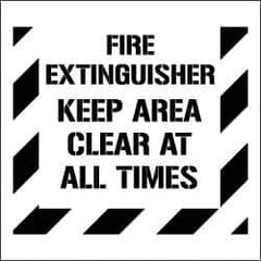 NMC - Fire Extinguisher - Keep Area Clear at All Times Stencil - 0.06 Inch Thick, Polyethylene, English - Industrial Tool & Supply