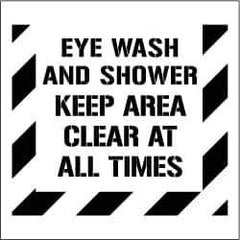 NMC - Eye Wash and Shower - Keep Area Clear at All Times Stencil - 0.06 Inch Thick, Polyethylene, English - Industrial Tool & Supply