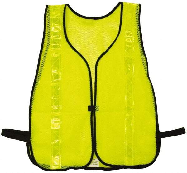NMC - One Size Fits Most High Visibility Lime Mesh/Solid General Purpose Vest - Hook & Loop Closure, Polyester - Industrial Tool & Supply