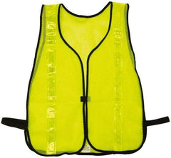 NMC - One Size Fits Most High Visibility Lime Mesh/Solid General Purpose Vest - Hook & Loop Closure, Polyester - Industrial Tool & Supply