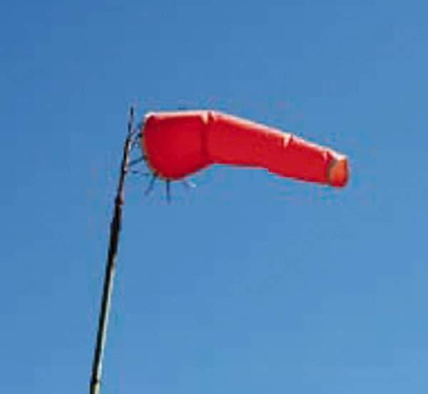 NMC - Vinyl Coated Fabric Wind Sock - 18 Inch Inlet Diameter, 96 Inch Long, Orange - Industrial Tool & Supply