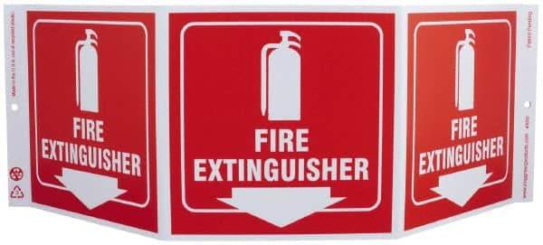 NMC - Fire Extinguisher, Rigid Plastic Fire Sign - 20" Wide x 7-1/2" High - Industrial Tool & Supply
