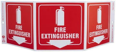 NMC - Fire Extinguisher, Rigid Plastic Fire Sign - 20" Wide x 7-1/2" High - Industrial Tool & Supply