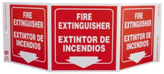 NMC - Fire Extinguisher, Rigid Plastic Fire Sign - 20" Wide x 7-1/2" High, English/Spanish - Industrial Tool & Supply