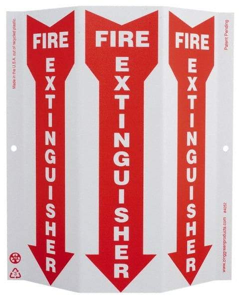 NMC - Fire Extinguisher, Rigid Plastic Fire Sign - 9" Wide x 12" High - Industrial Tool & Supply