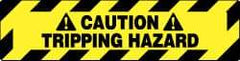 NMC - Caution - Tripping Hazard, Anti-Skid Pressure-Sensitive Vinyl Floor Sign - Rectangle, Black on Yellow, Adhesive Backed, For Accident Prevention - Industrial Tool & Supply