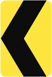 NMC - "Chevron", 18" Wide x 24" High, Aluminum Traffic Control Signs - 0.08" Thick, Black on Yellow, High Intensity Reflectivity, Rectangle, Post Mount - Industrial Tool & Supply