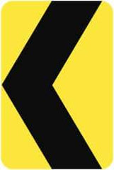 NMC - "Chevron", 18" Wide x 24" High, Aluminum Traffic Control Signs - 0.08" Thick, Black on Yellow, High Intensity Reflectivity, Rectangle, Post Mount - Industrial Tool & Supply
