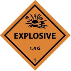NMC - Explosive 1.4G Shipping Label - 4" High x 4" Wide - Industrial Tool & Supply