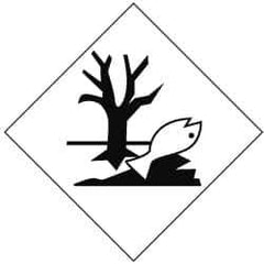 NMC - Shipping Label - Legend: Blank - No Legend, Black & White, 4" Long x 4" High, Sign Muscle Finish - Industrial Tool & Supply