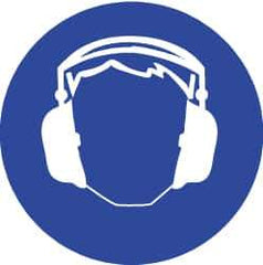 NMC - ISO Label - White & Blue, 2" Long x 2" High, Sign Muscle Finish - Industrial Tool & Supply