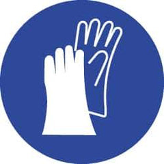 NMC - ISO Label - White & Blue, 2" Long x 2" High, Sign Muscle Finish - Industrial Tool & Supply