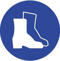 NMC - ISO Label - White & Blue, 2" Long x 2" High, Sign Muscle Finish - Industrial Tool & Supply