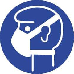 NMC - ISO Label - White & Blue, 2" Long x 2" High, Sign Muscle Finish - Industrial Tool & Supply