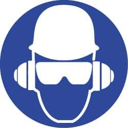 NMC - ISO Label - White & Blue, 2" Long x 2" High, Sign Muscle Finish - Industrial Tool & Supply