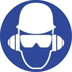 NMC - ISO Label - White & Blue, 2" Long x 2" High, Sign Muscle Finish - Industrial Tool & Supply