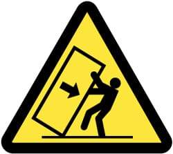 NMC - ISO Label - Black & Yellow, 2" Long x 2" High, Sign Muscle Finish - Industrial Tool & Supply