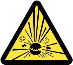 NMC - ISO Label - Black & Yellow, 2" Long x 2" High, Sign Muscle Finish - Industrial Tool & Supply