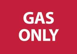 NMC - Hazardous Materials Label - Legend: Gas Only, English, White & Red, 5" Long x 3" High, Sign Muscle Finish - Industrial Tool & Supply