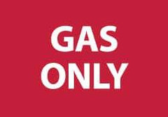 NMC - Hazardous Materials Label - Legend: Gas Only, English, White & Red, 5" Long x 3" High, Sign Muscle Finish - Industrial Tool & Supply