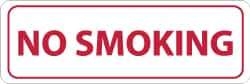NMC - Smoking Regulations Label - Legend: No Smoking, English, Red on White, 12" Long x 4" High, Sign Muscle Finish - Industrial Tool & Supply