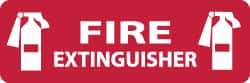 NMC - Fire Extinguisher, Pressure Sensitive Vinyl Fire Sign - 12" Wide x 4" High - Industrial Tool & Supply
