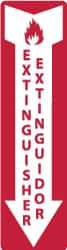 NMC - Extinguisher, Pressure Sensitive Vinyl Fire Sign - 4" Wide x 12" High, English/Spanish - Industrial Tool & Supply